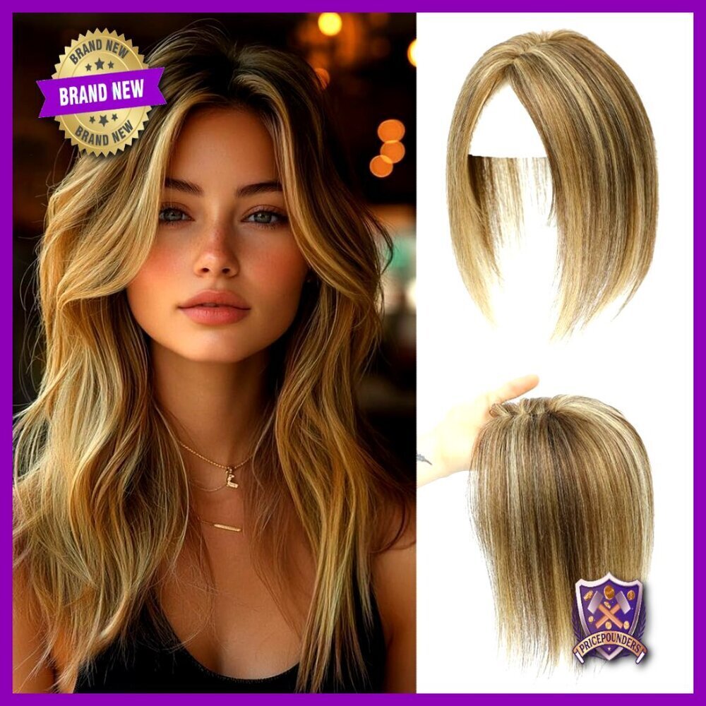 Human Hair Topper Swiss Base Breathable Comfortable Hairpieces No Bangs